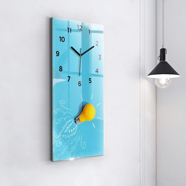 Reloj de vidrio vertical Dibujo de bombilla - espejomat.es