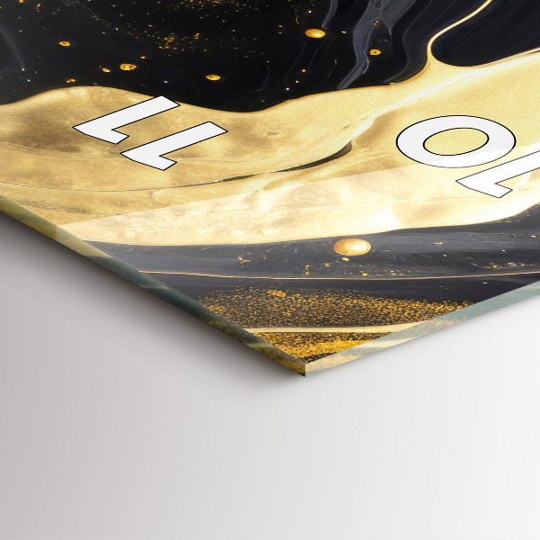 Reloj de vidrio vertical Mármol dorado - espejomat.es