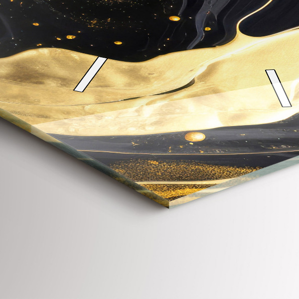 Reloj de vidrio vertical Mármol dorado - espejomat.es