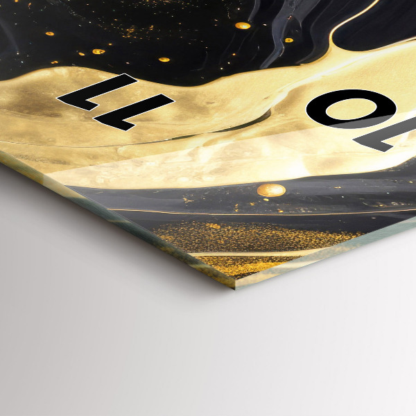 Reloj de vidrio vertical Mármol dorado - espejomat.es