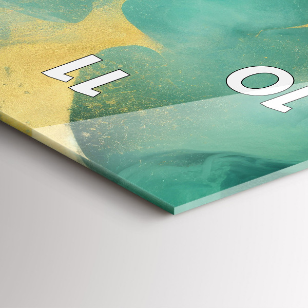 Reloj de cristal vertical Mármol verde - espejomat.es