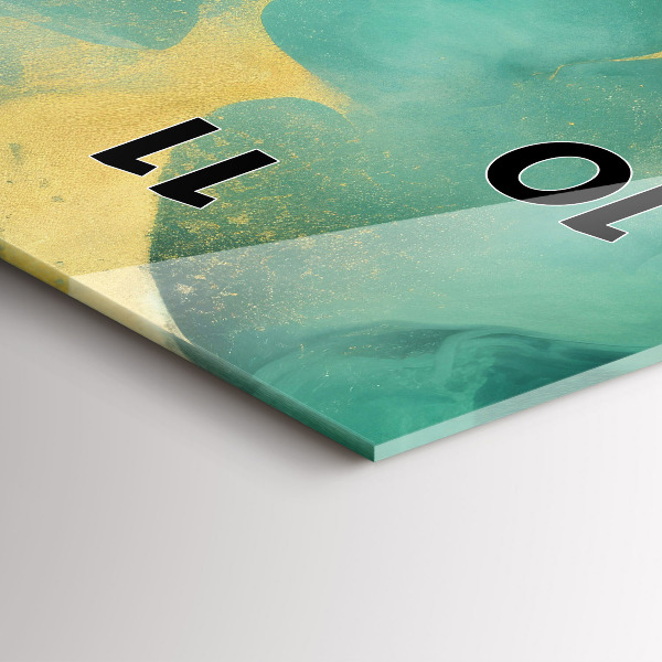 Reloj de cristal vertical Mármol verde - espejomat.es