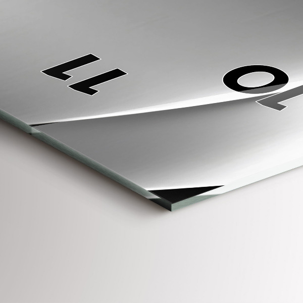 Reloj de cristal vertical Abstracción plateada - espejomat.es