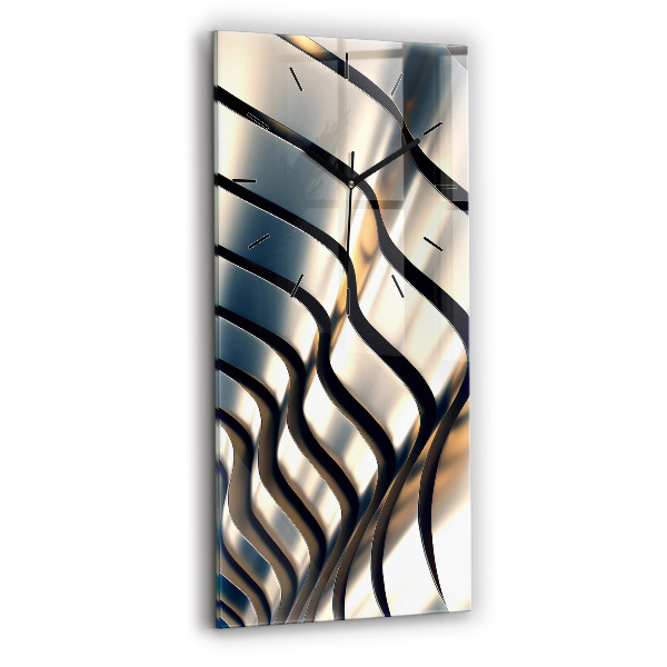 Reloj de vidrio vertical Patrón plateado - espejomat.es
