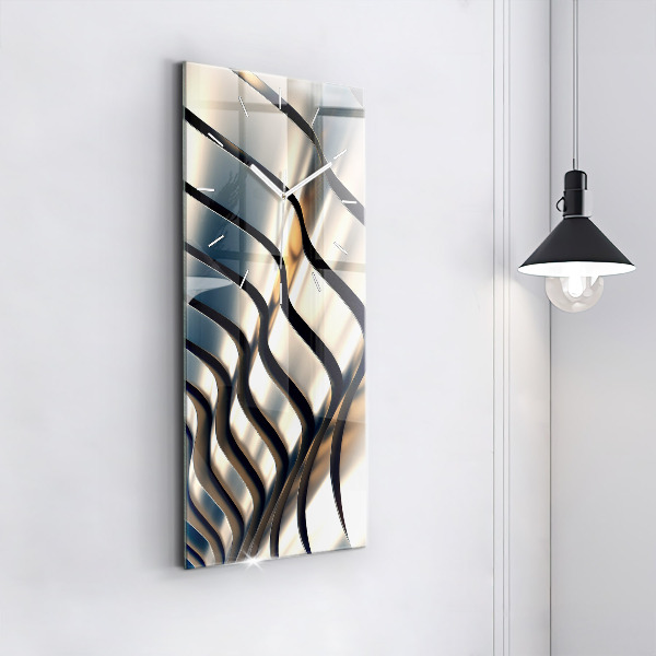 Reloj de vidrio vertical Patrón plateado - espejomat.es