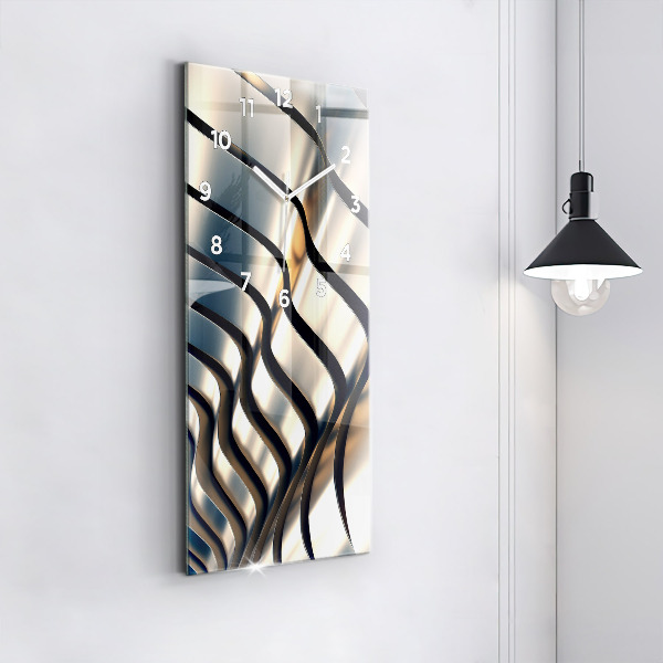 Reloj de vidrio vertical Patrón plateado - espejomat.es