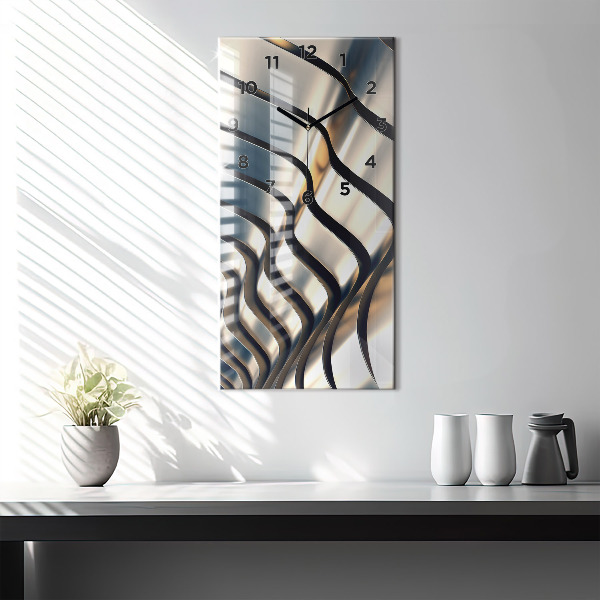 Reloj de vidrio vertical Patrón plateado - espejomat.es