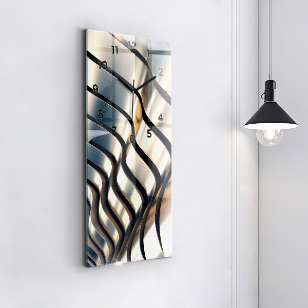 Reloj de vidrio vertical Patrón plateado - espejomat.es