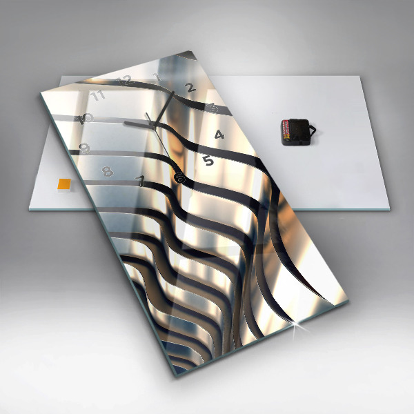 Reloj de vidrio vertical Patrón plateado - espejomat.es