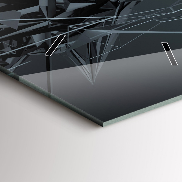 Reloj de cristal vertical Abstracción negra - espejomat.es