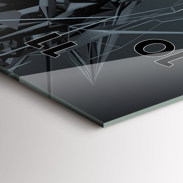 Reloj de cristal vertical Abstracción negra - espejomat.es