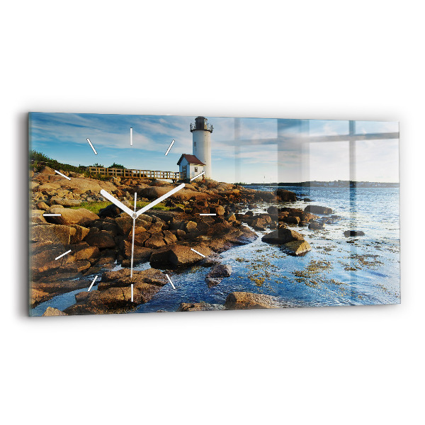 Reloj de cristal horizontal Faro de Annisquam