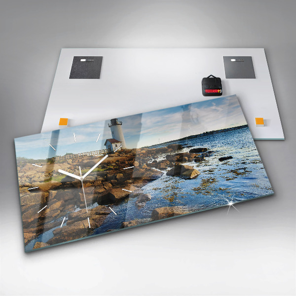 Reloj de cristal horizontal Faro de Annisquam