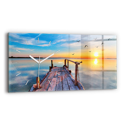 Reloj de cristal horizontal Puente del lago