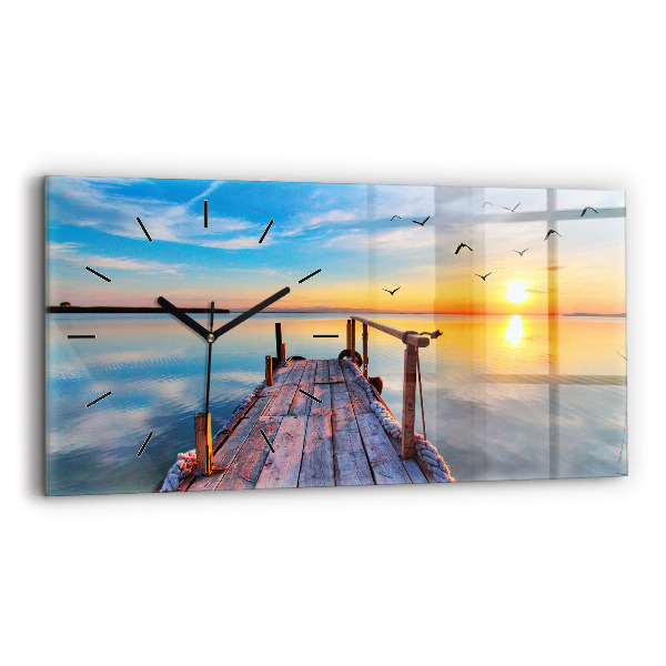 Reloj de cristal horizontal Puente del lago