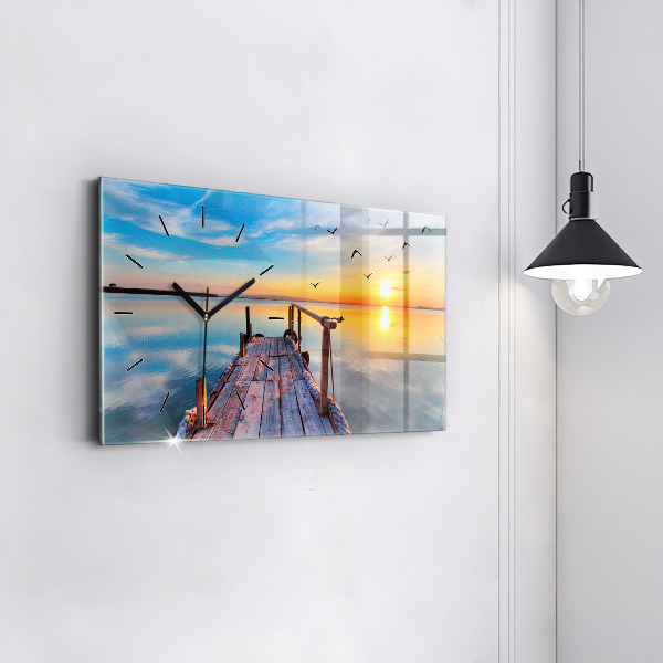 Reloj de cristal horizontal Puente del lago