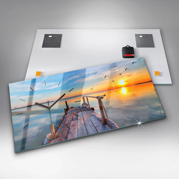 Reloj de cristal horizontal Puente del lago