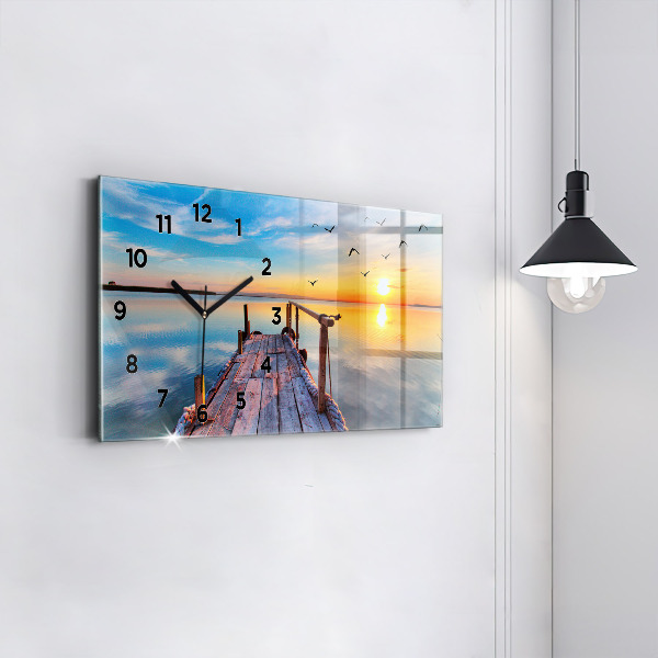 Reloj de cristal horizontal Puente del lago
