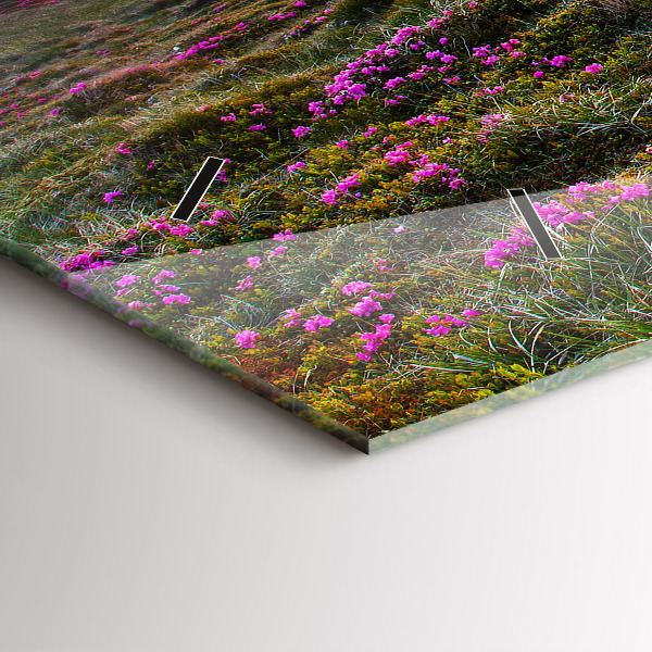 Reloj de cristal horizontal Flores al amanecer