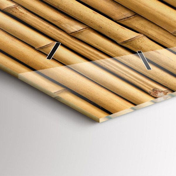 Reloj de cristal horizontal Palos de bambú