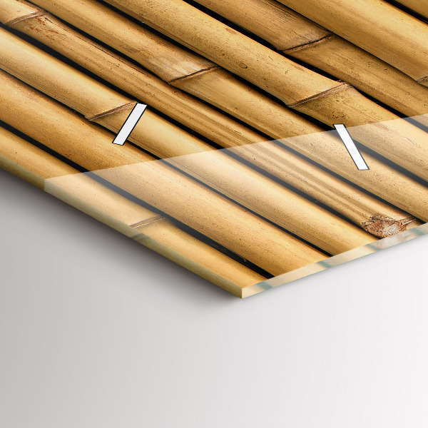 Reloj de cristal horizontal Palos de bambú