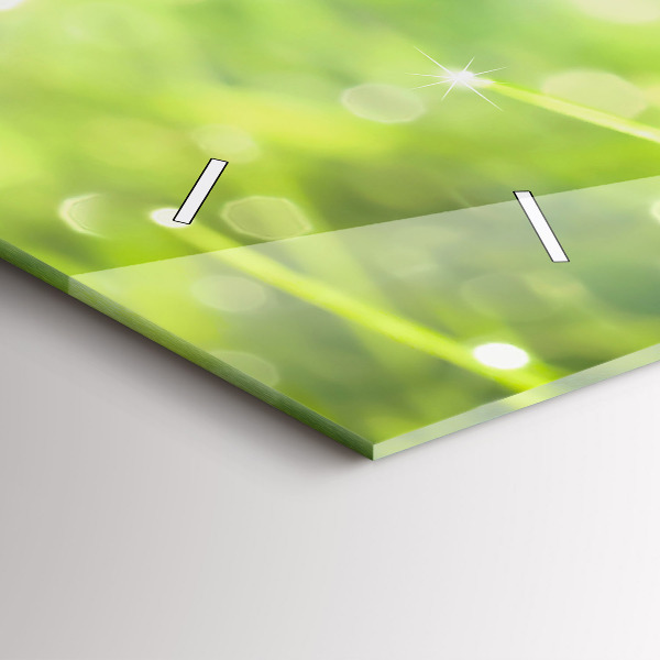 Reloj de cristal horizontal Hierba verde