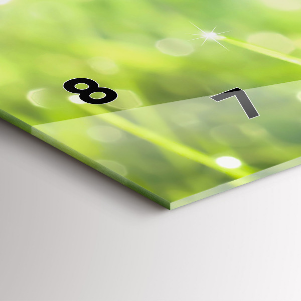 Reloj de cristal horizontal Hierba verde