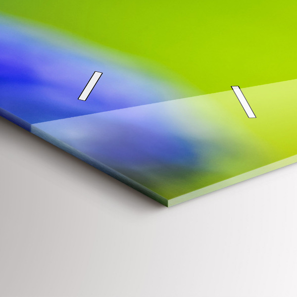 Reloj de cristal horizontal Flores azules