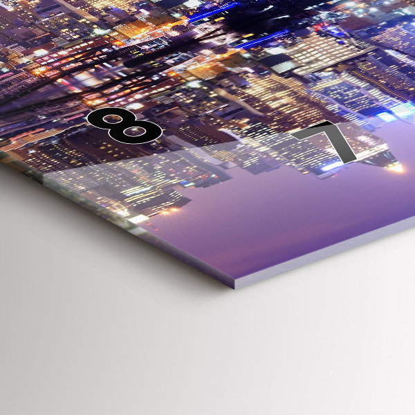 Reloj de cristal horizontal Nueva York de noche