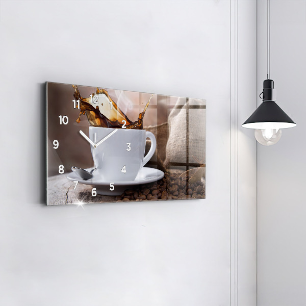 Reloj de cristal horizontal Taza de café