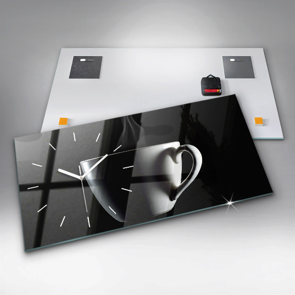 Reloj de cristal horizontal Taza de café