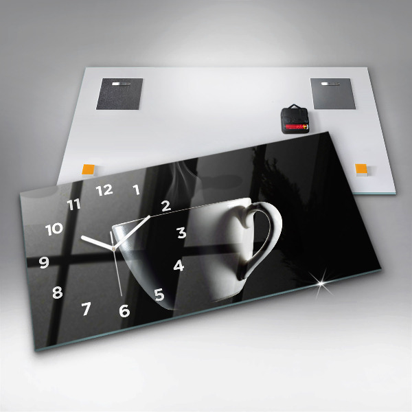 Reloj de cristal horizontal Taza de café