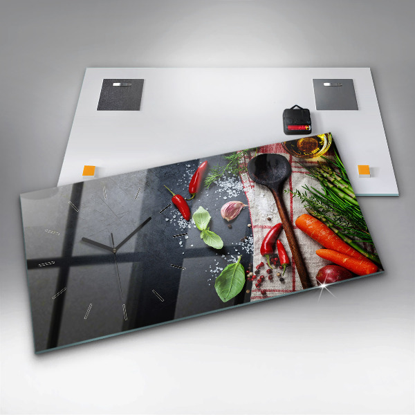 Reloj de cristal horizontal Verduras