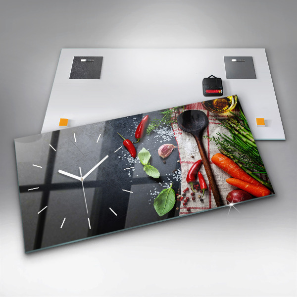 Reloj de cristal horizontal Verduras