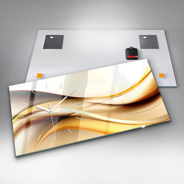 Reloj de cristal horizontal Olas abstractas