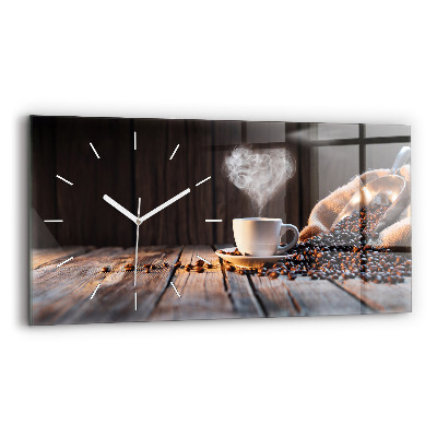Reloj de cristal horizontal Taza de café
