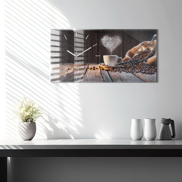 Reloj de cristal horizontal Taza de café
