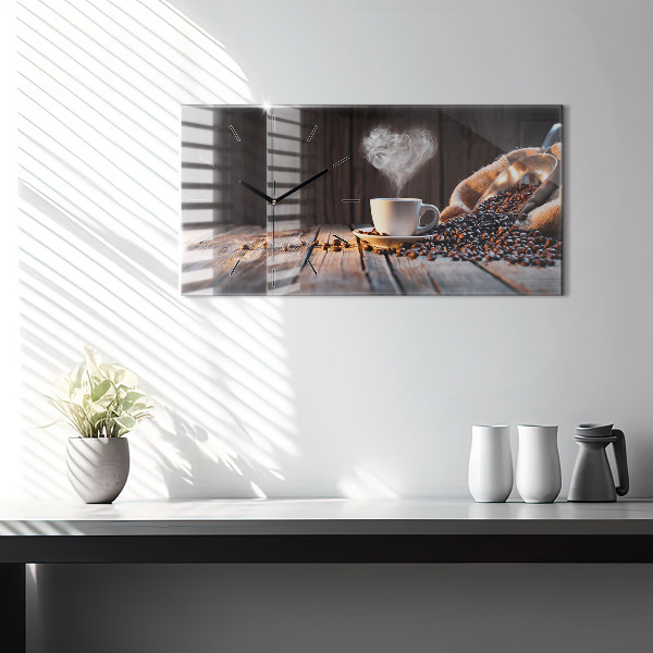 Reloj de cristal horizontal Taza de café