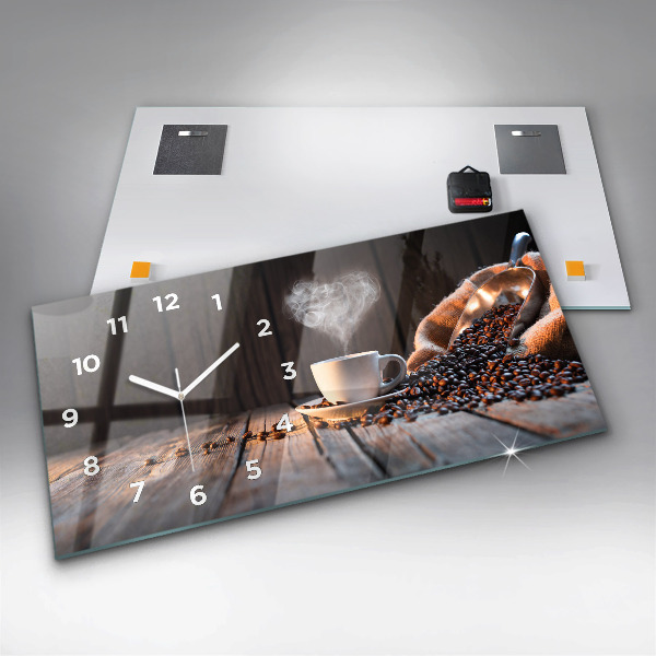 Reloj de cristal horizontal Taza de café