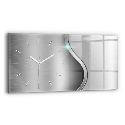Reloj de cristal horizontal Abstracción de metal gris