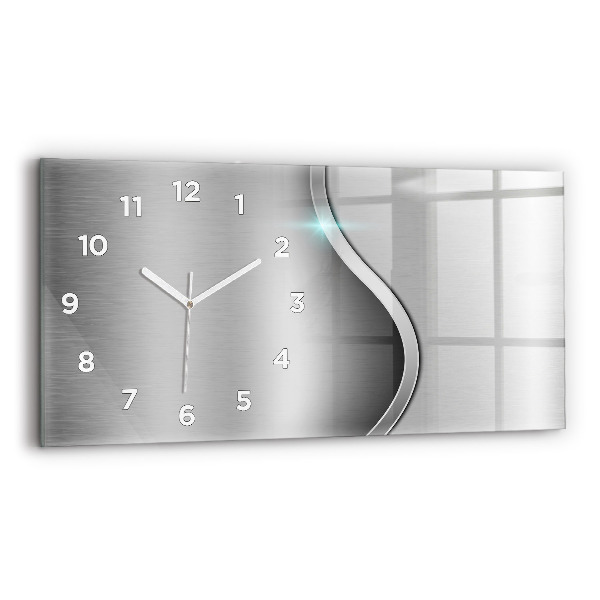 Reloj de cristal horizontal Abstracción de metal gris