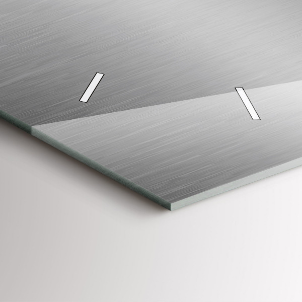 Reloj de cristal horizontal Abstracción de metal gris