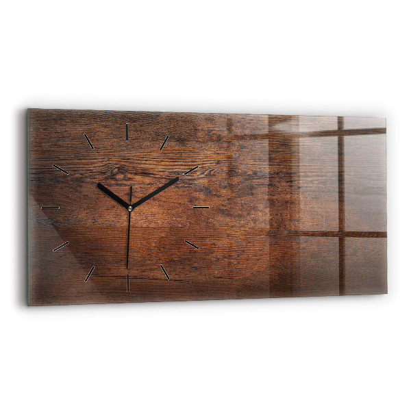Reloj de cristal horizontal Madera vieja