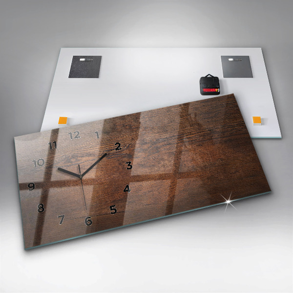 Reloj de cristal horizontal Madera vieja