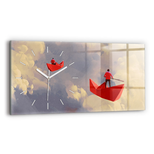 Reloj horizontal Barcos de papel