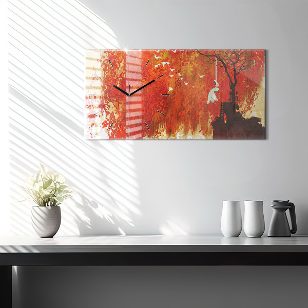 Reloj horizontal Novia en otoño