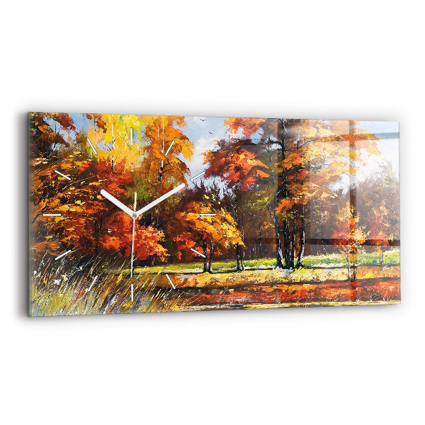 Reloj horizontal Paisaje otoñal con río