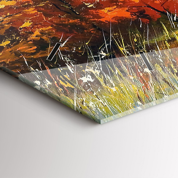 Reloj horizontal Paisaje otoñal con río