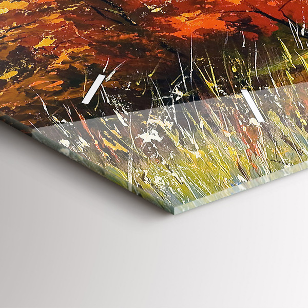 Reloj horizontal Paisaje otoñal con río