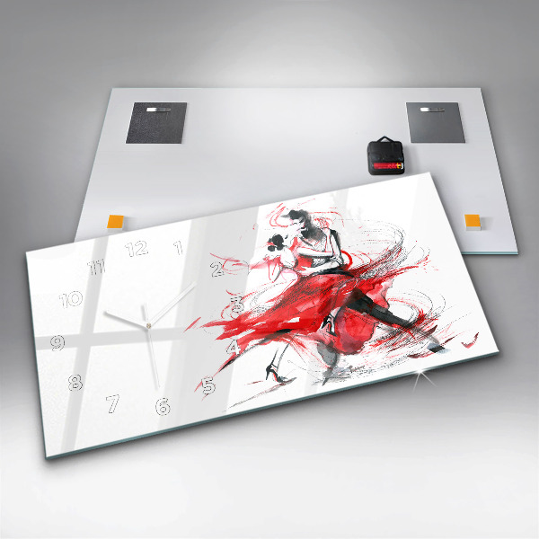 Reloj de cristal horizontal Pareja bailando